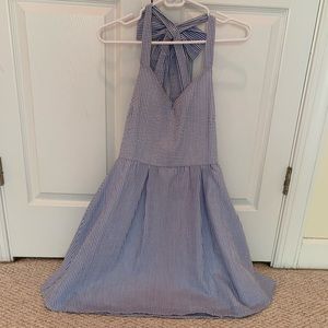 Blue and White Seersucker Dress